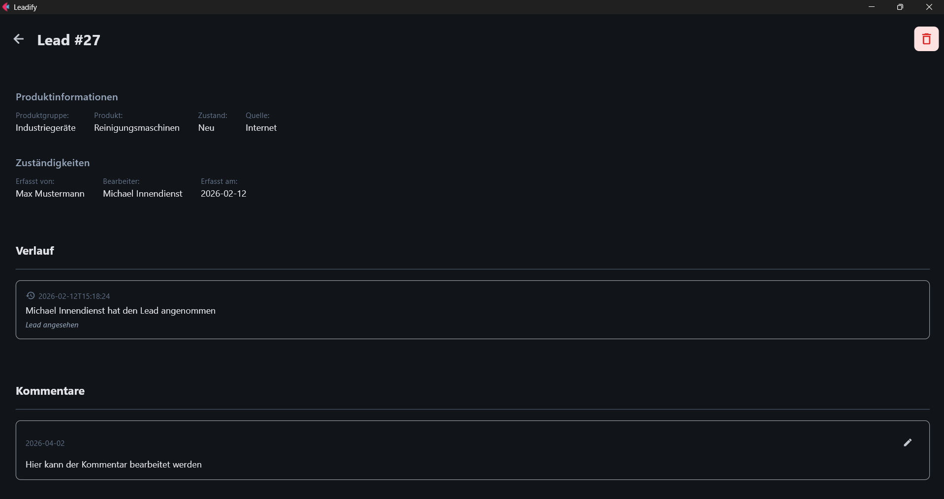 Kommentar bearbeiten